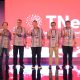 Direktur Wholesale & International Service Telkom Bogi Witjaksono (tengah) didampingi Chief Executive Officer Telin Budi Satria Dharma Purba (kedua dari kanan), Chief Technology Officer Telin Akhmad Ludfy (paling kanan), Chief Finance and Risk Management Officer Telin Doni Andriansyah (kedua dari kiri), dan Senior Vice President (SVP) Product House Telin Azmal Yahya (paling kiri) saat peluncuran TNeX, Rabu ( 6/9/2023)lalu, di Nusa Dua Bali. (Foto : Istimewa ).