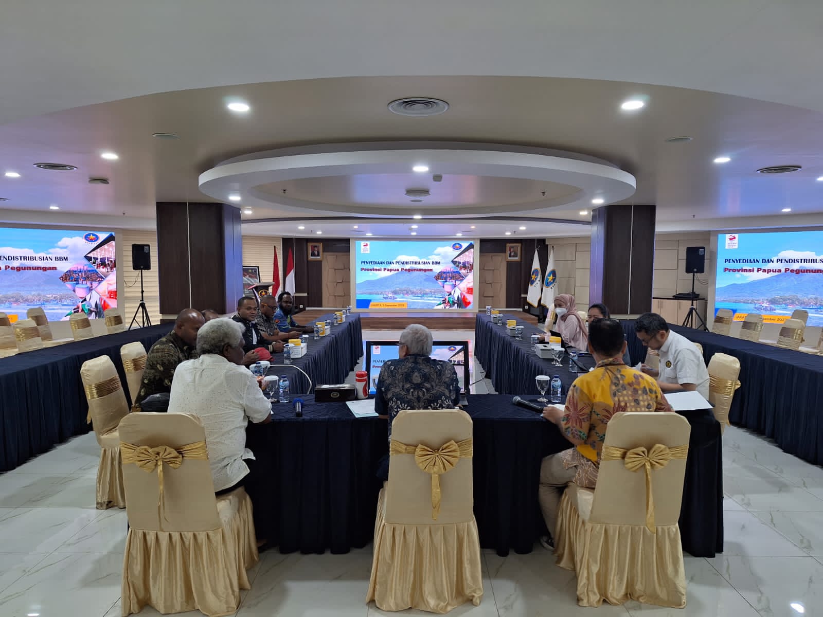 Pertemuan antara Kepala Disnakertrans ESDM Papua Pegunungan bersama jajaran BPH Migas, Selasa, (5/9/2023) di Kantor BPH Migas, Jakarta Pusat. ( Foto : Istimewa )