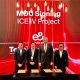 Nabil Baccouche, Group Chief Carrier Wholesale Officer e& (kiri), Seif Mounib, Vice President International and Wholesale Telecom Egypt (kedua dari kanan) dan Budi Satria Dharma Purba, Chief Executive Officer (CEO) Telin (paling kanan) saat penandatanganan MoU Pengembangan SKKL ICE System IV Project di Dubai (7/2). ( Foto : Istimewa )