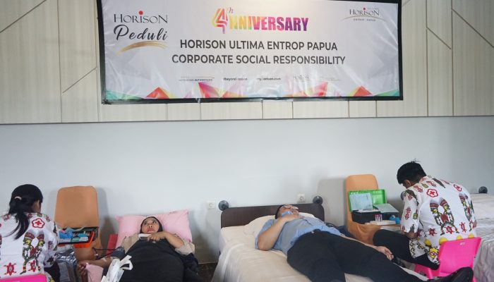 Horison Ultima Entrop Papua Bersama PMI Provinsi Papua Gelar Aksi Donor Darah dalam Rangka Memperingati Ulang Tahun ke-4