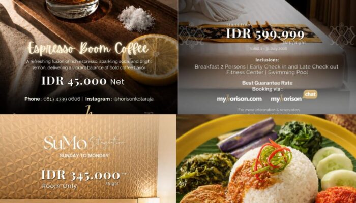 Horison Kotaraja Luncurkan Empat Promo Spesial Juli, Lengkapi Pengalaman Menginap dan Bersantap